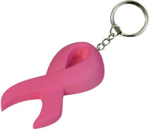 Promotional Key Chains: Pink Ribbon Stress Ball Keychains